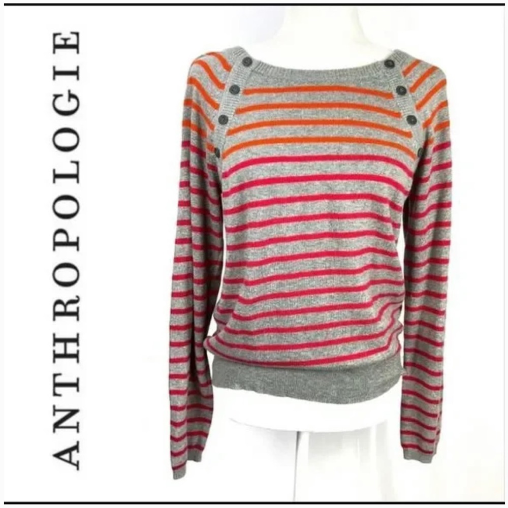 Anthropologie | Sparrow Gradient Striped Angora Blend Pullover Sweater